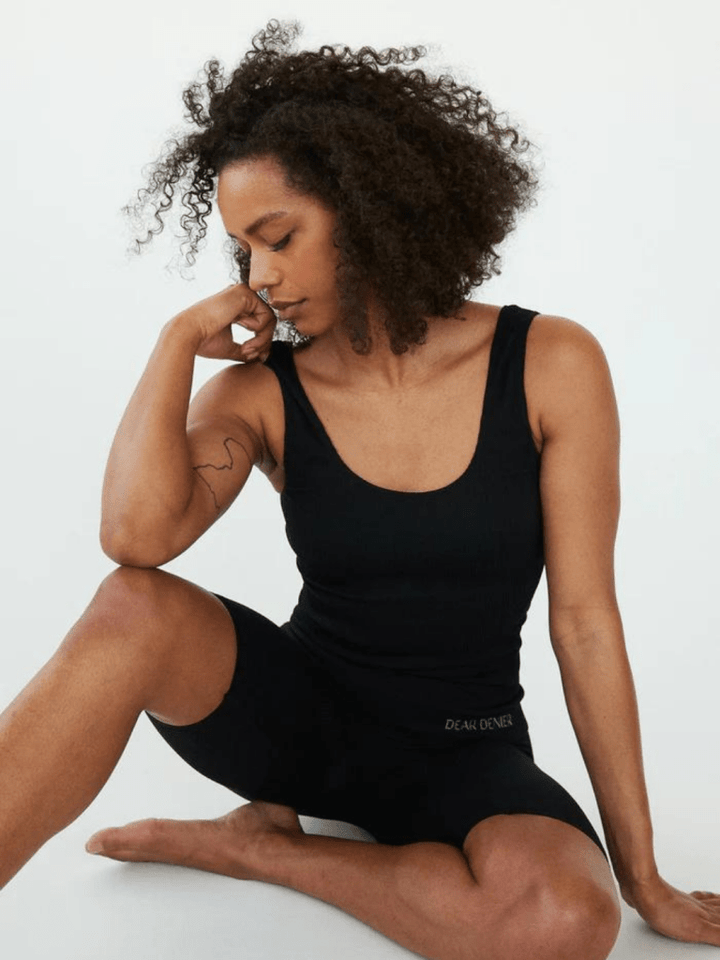 Sort Sømløs Dear Denier Rib Tank Top S/M Dear Denier