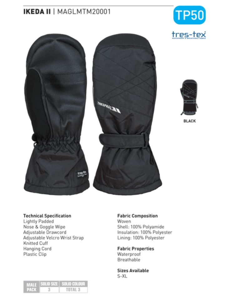 Sort Trespass Ikeda Ski Luffe S Trespass