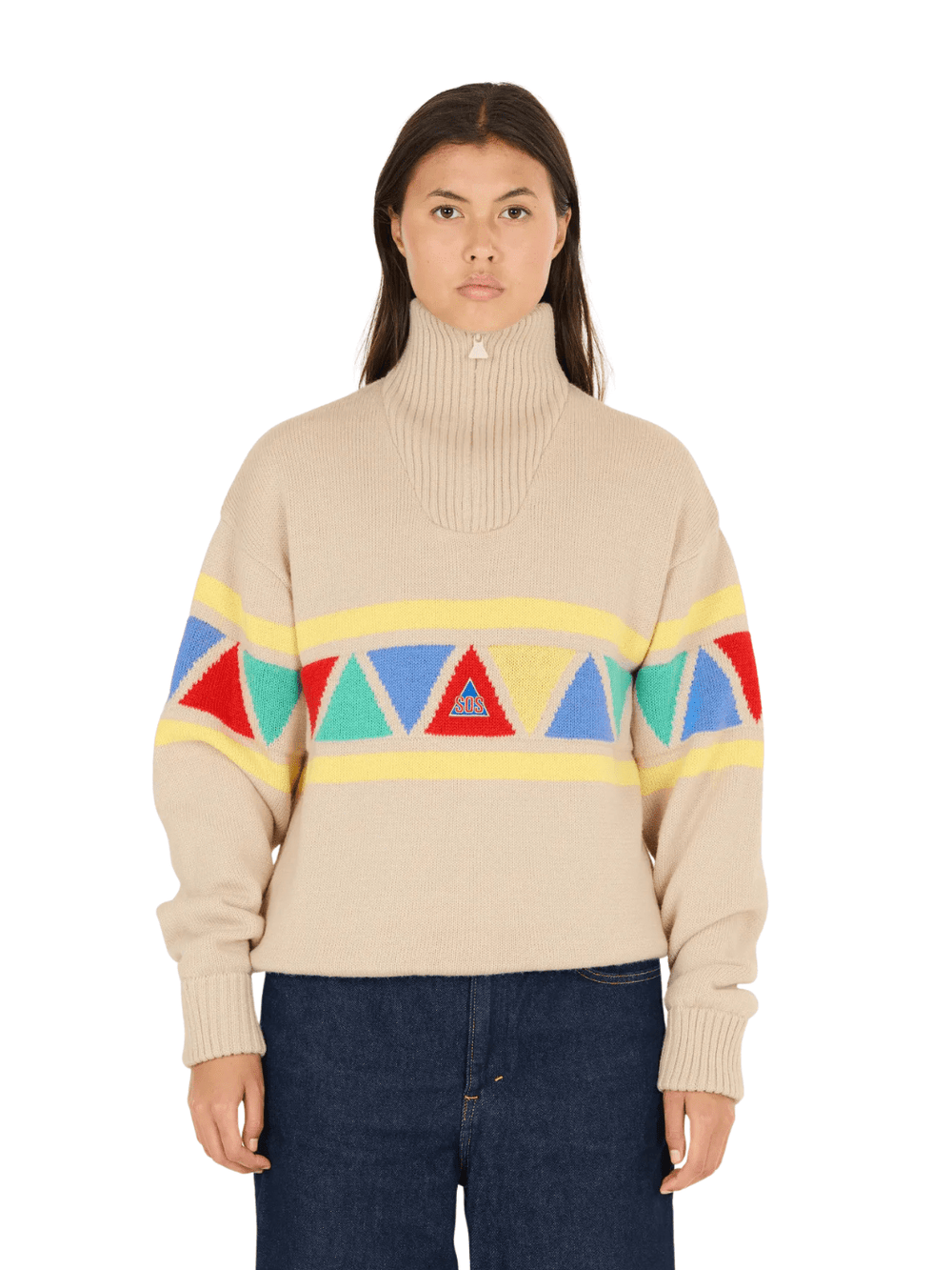 SOS Beige Uni Retro Windbreaker XS SOS Sportgroup
