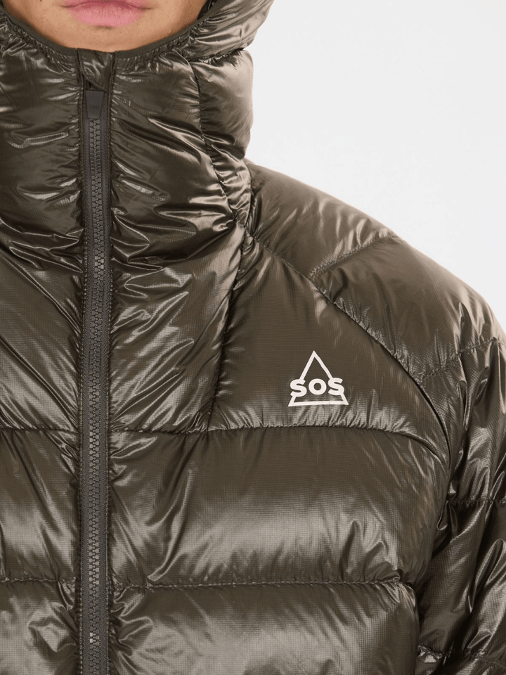 SOS Mørk Armygrøn Makalu Unisex Letvægts Dunjakke XXS SOS Sportgroup