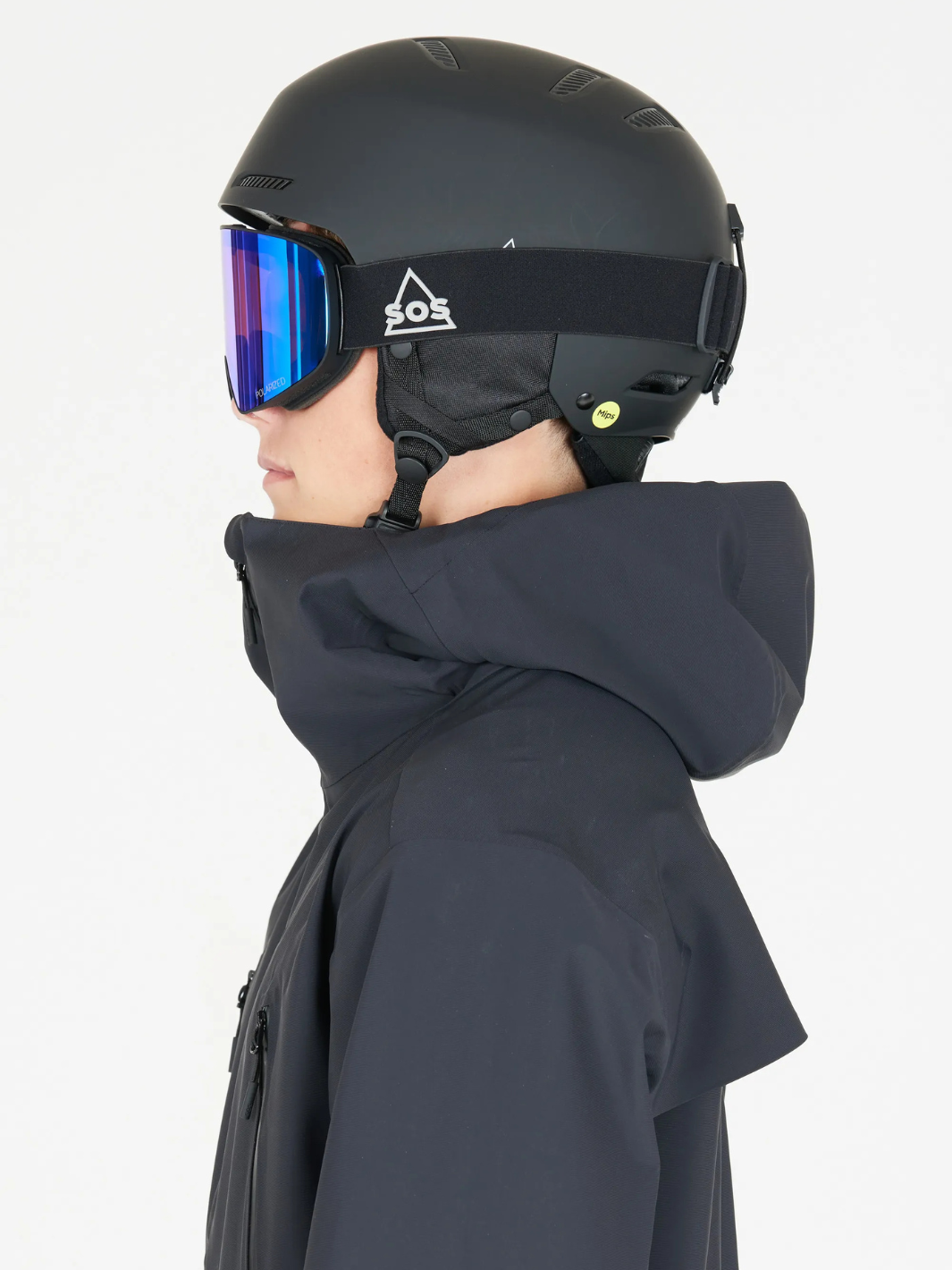 Polariserede SOS skibriller med UV-beskyttelse, anti-fog linse og høj komfort – perfekt til solrige skidage.
