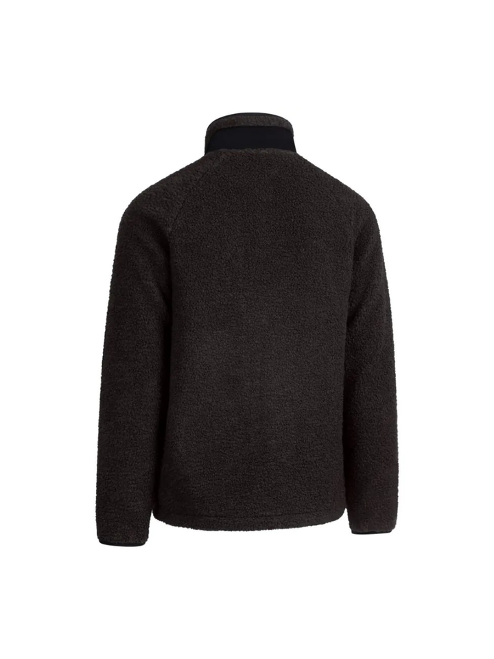 Trespass Brookes sherpa-fleecejakke til herrer i koksgrå med struktureret fleece, gennemgående lynlås og tre lynlåslommer.