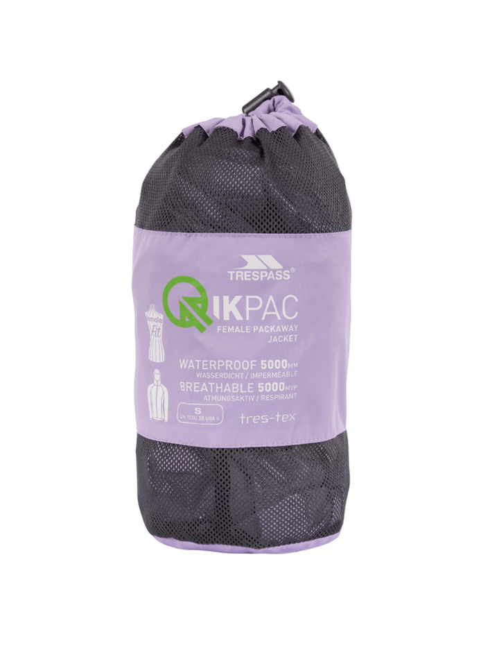 Trespass Lyslilla Qicpac Dameregnjakke Lyslilla Trespass