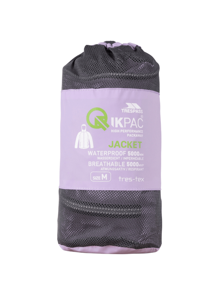 Trespass Lyslilla Qicpac Unisex Regnjakke Lyslilla Trespass