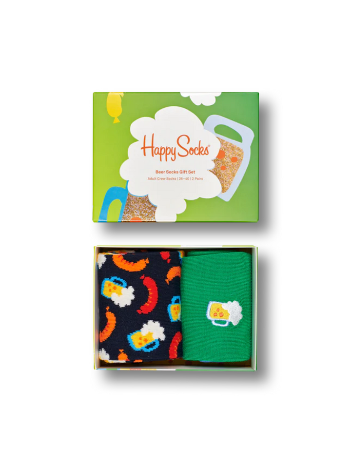 Happy Socks 2-pack ölsockor presentförpackning för honom