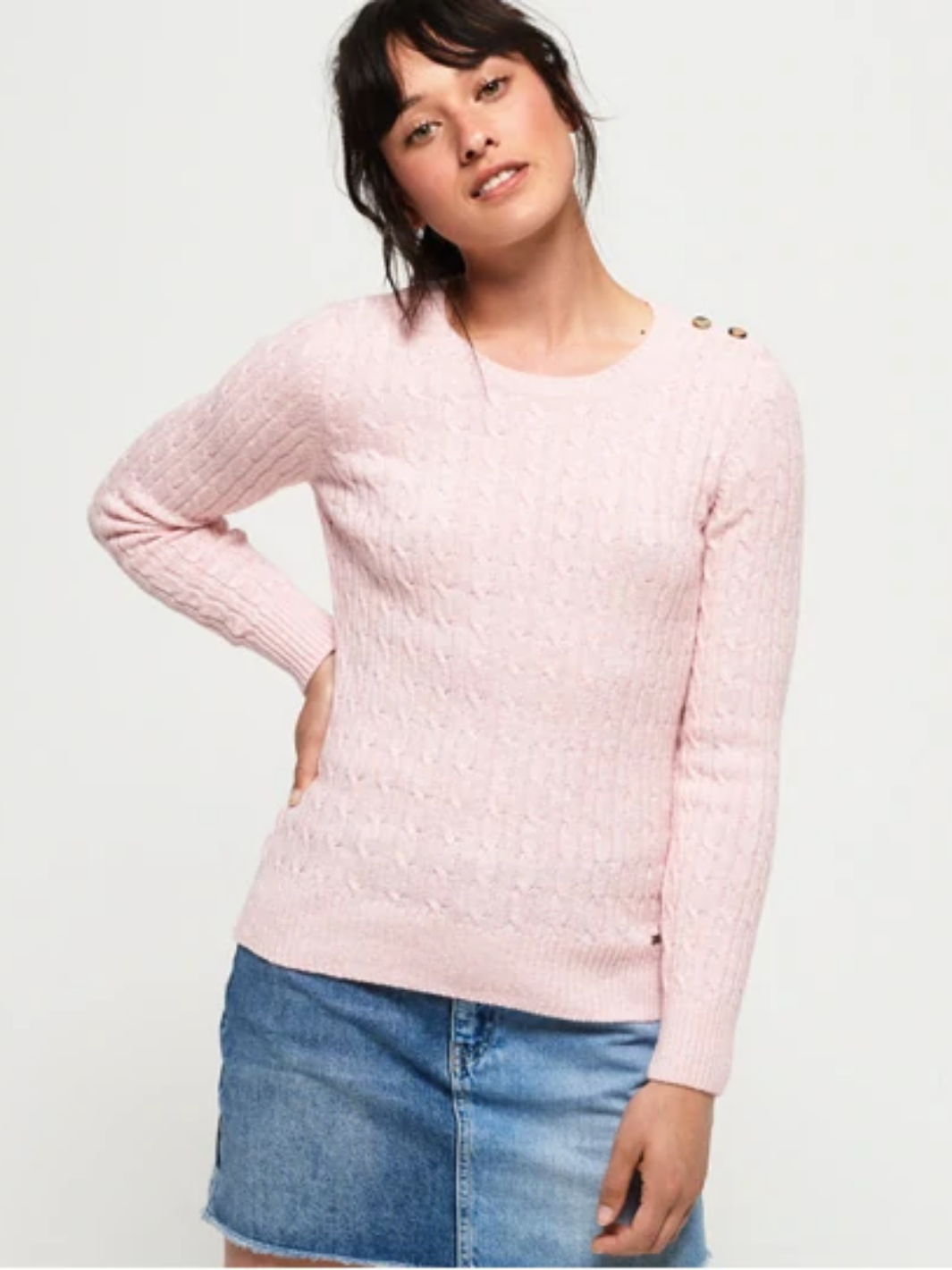 Rosa Superdry kabelsticka för kvinnor