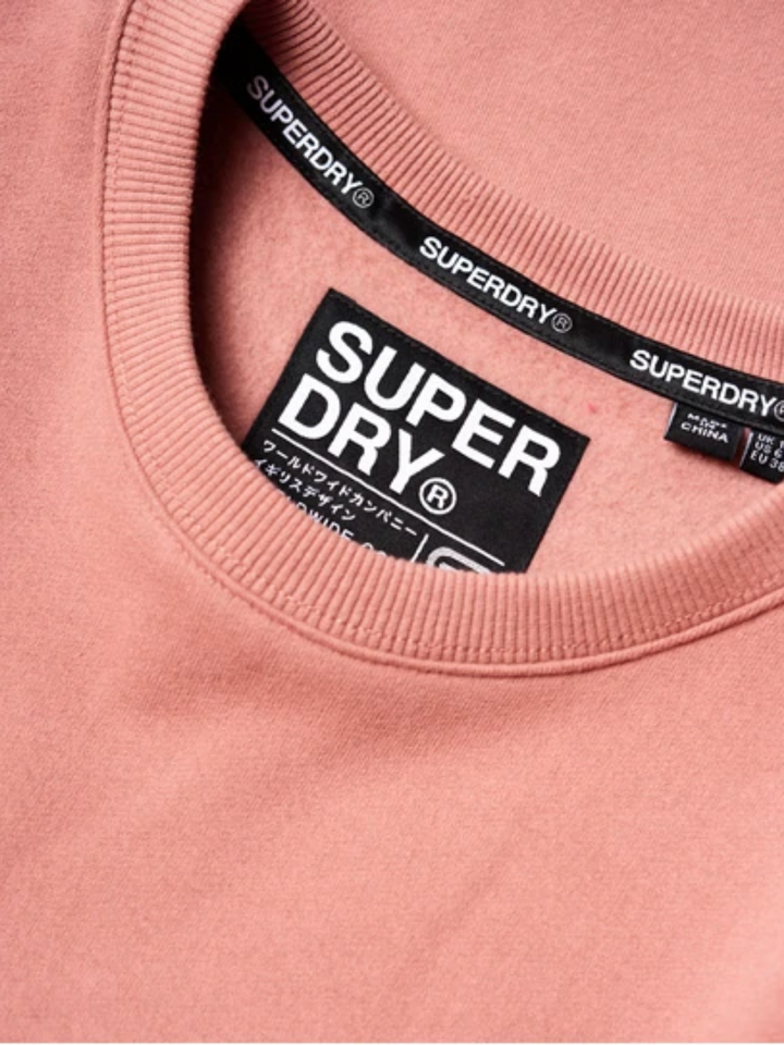 Rosa Superdry sweatshirt med rund hals för kvinnor