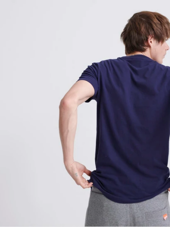 Marinblå Superdry logotyp T-shirt