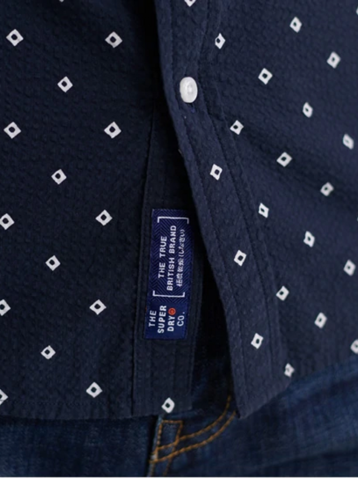 Marinblå kortärmad Superdry skjorta