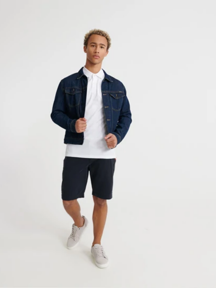 Vit Classic Superdry Pique Polo för män
