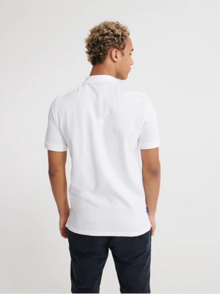 Vit Classic Superdry Pique Polo för män