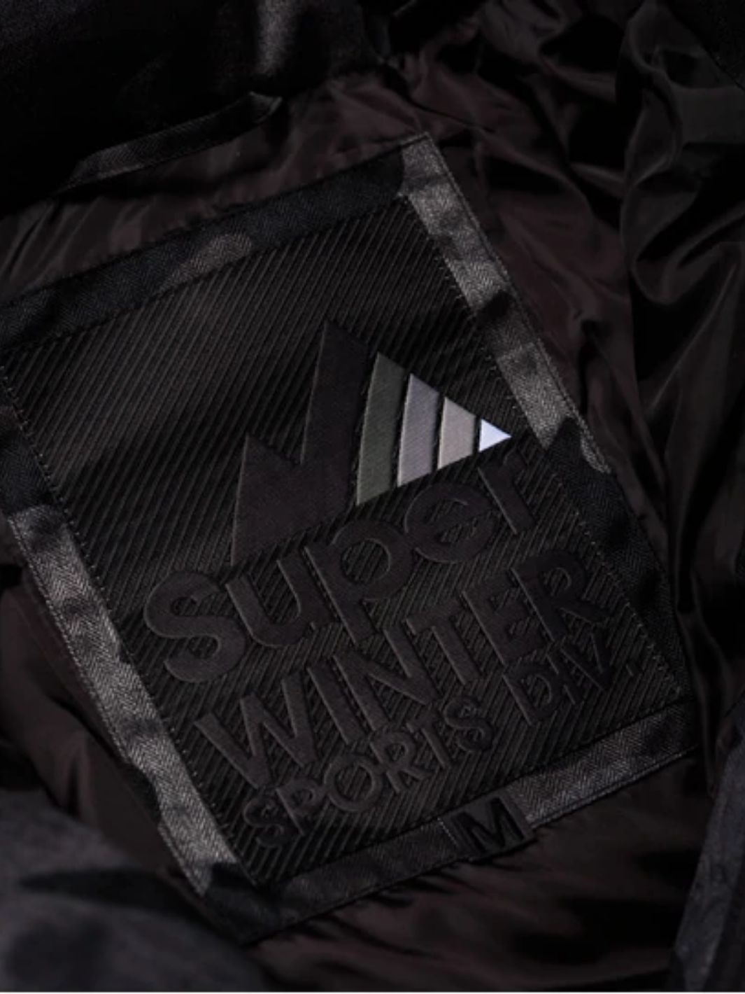 Svart/grå Superdry Puffer Camo Jacka för män