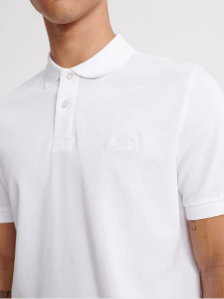 Vit Classic Superdry Pique Polo för män