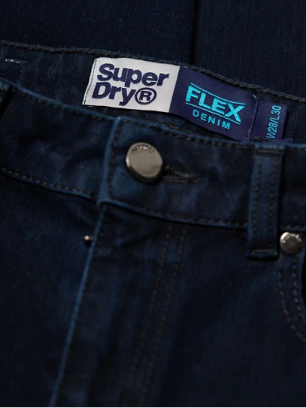 Blå/svart Superdry jeans för kvinnor med smal passform