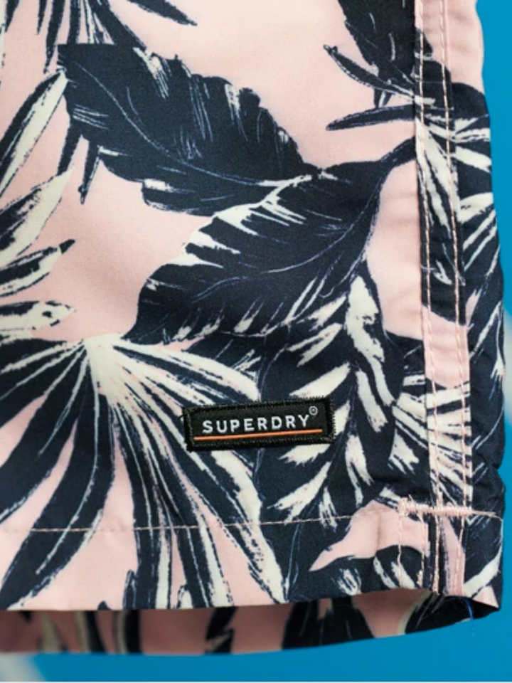 Rosa Superdry Edit badshorts för män