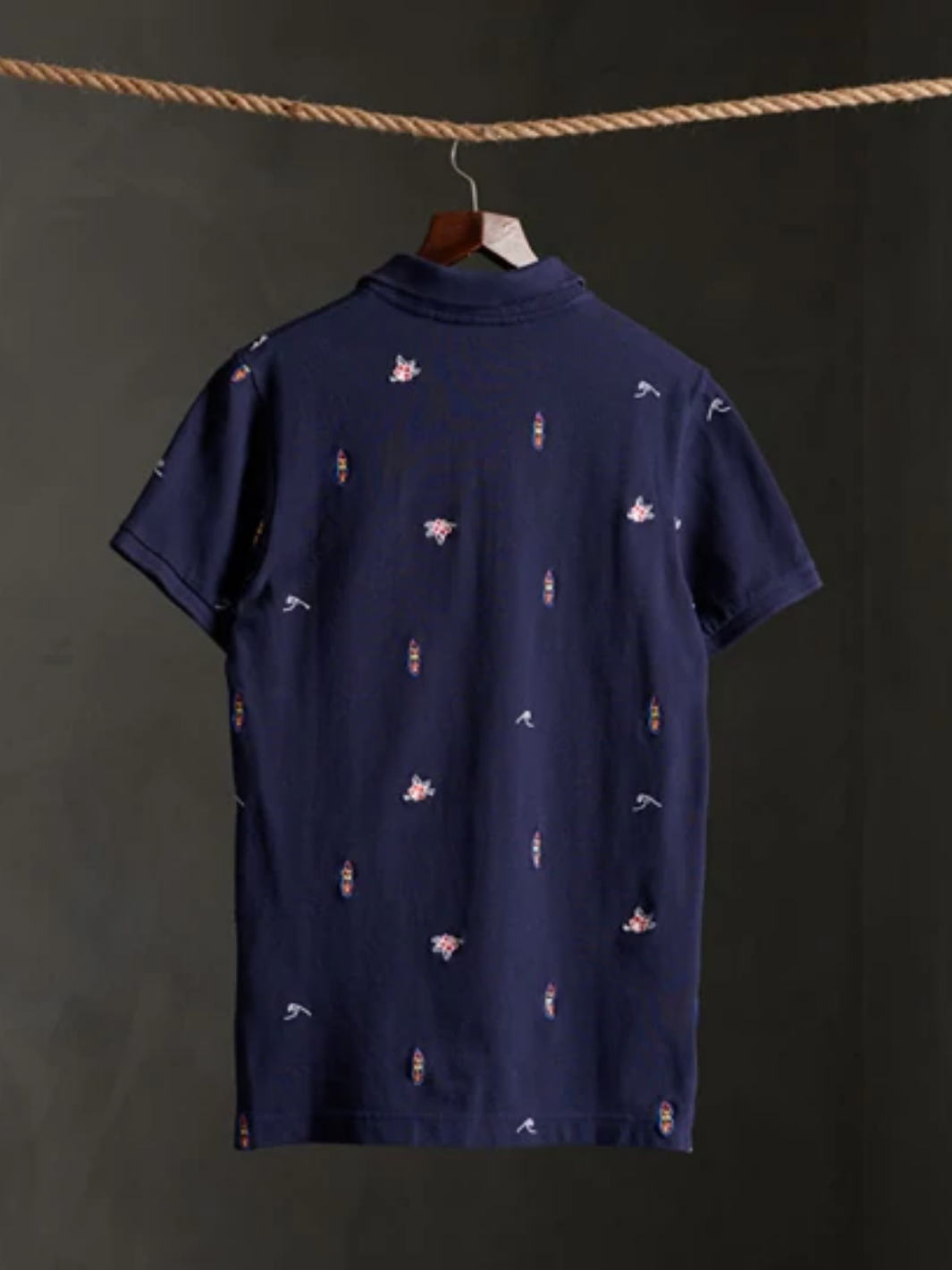 Mörkblå Superdry Pique Polo för män