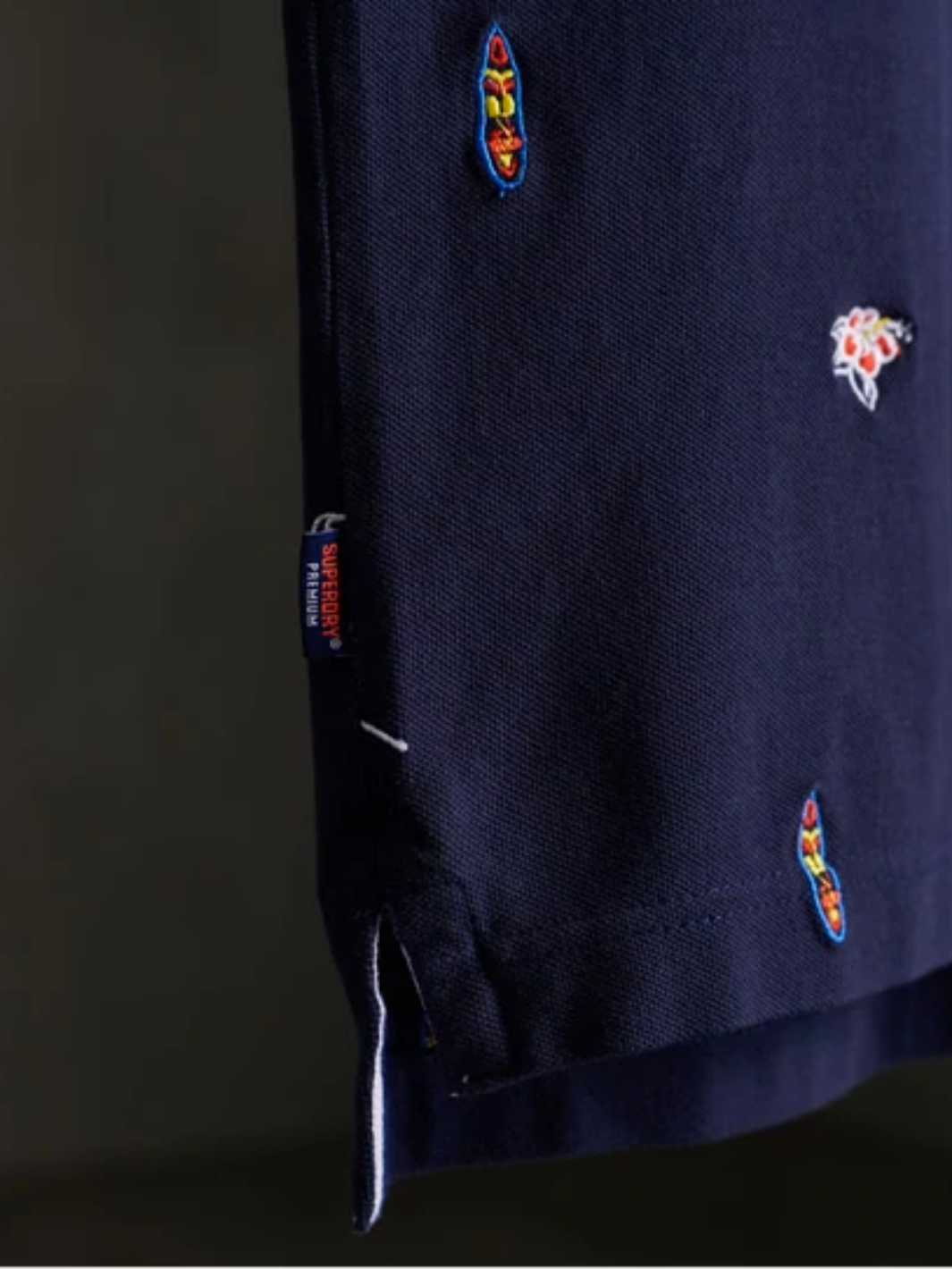 Mörkblå Superdry Pique Polo för män