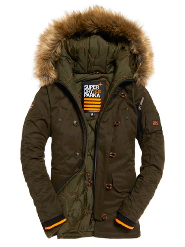 Army Green Superdry SDX Parka Jacka för män