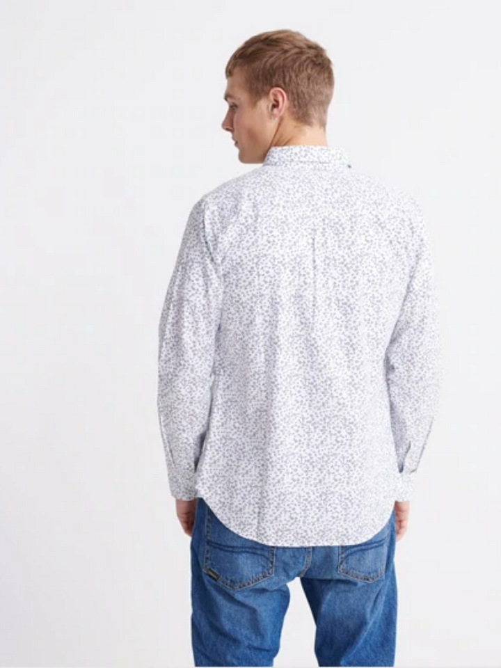 Vit blommig Superdry herrskjorta