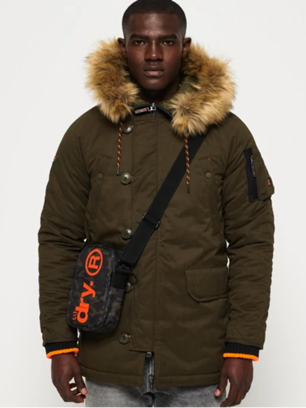 Army Green Superdry SDX Parka Jacka för män