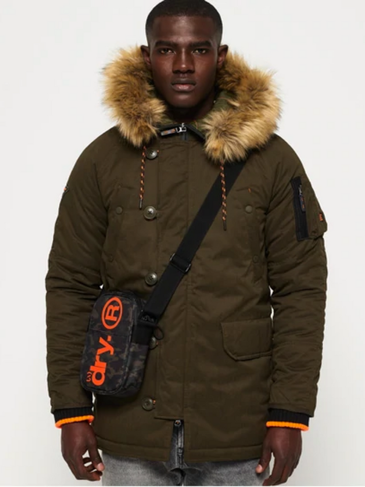 Army Green Superdry SDX Parka Jacka för män