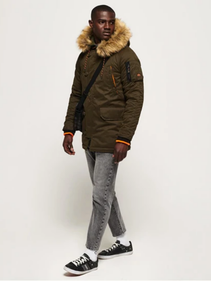 Army Green Superdry SDX Parka Jacka för män