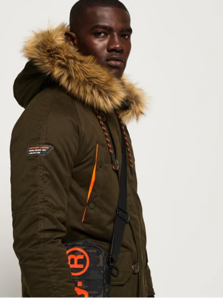 Army Green Superdry SDX Parka Jacka för män