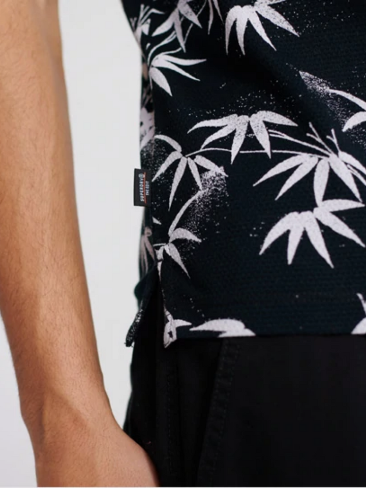 Svart Superdry Palm Tree Polo för män