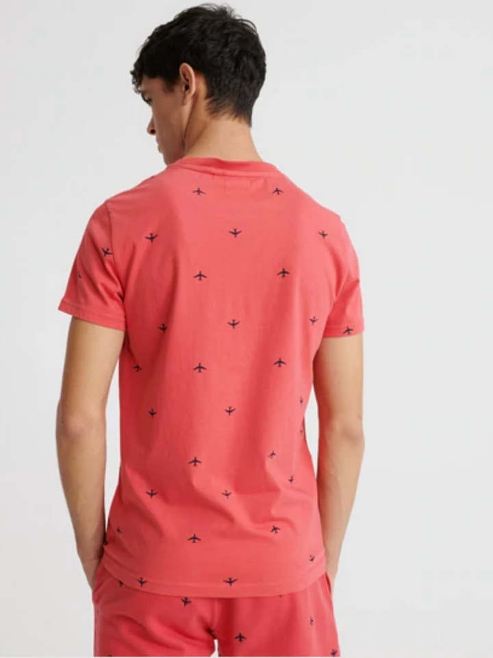 Korallröd Superdry Aop T-shirt för män