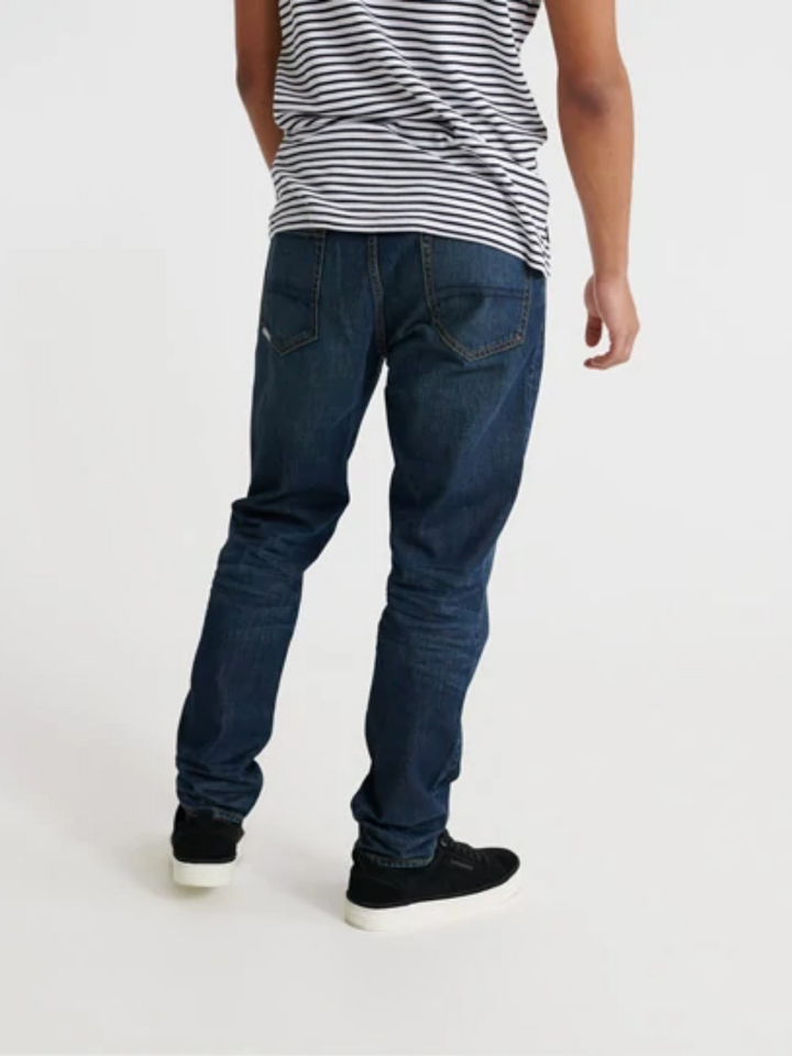 Mörkblå Superdry Conor Taper Jeans för män