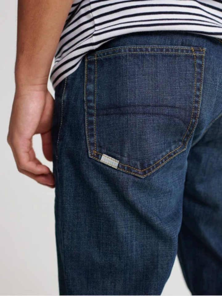 Mörkblå Superdry Conor Taper Jeans för män