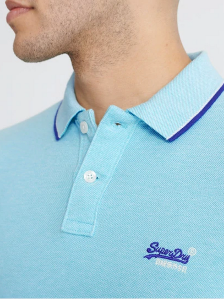 Turkos Superdry Pique Polo för män