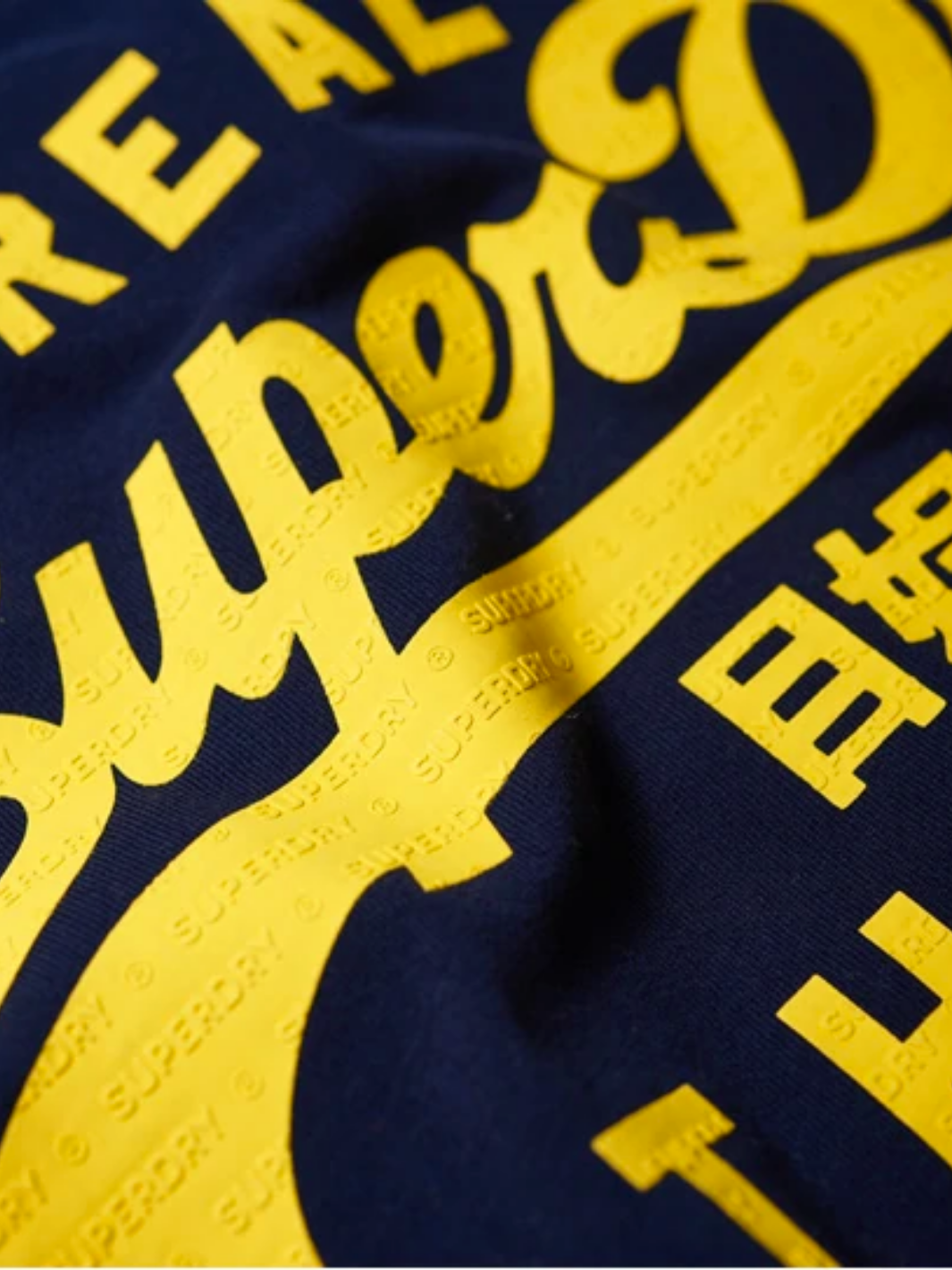 Marinblå Superdry T-shirt med gul logotyp