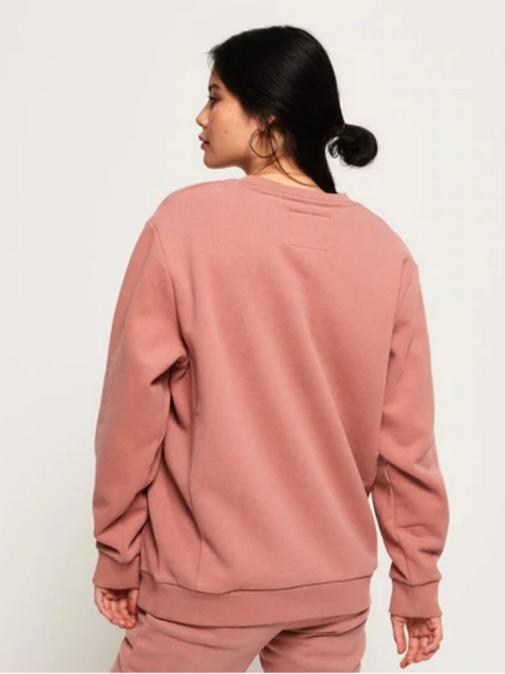 Rosa Superdry sweatshirt med rund hals för kvinnor