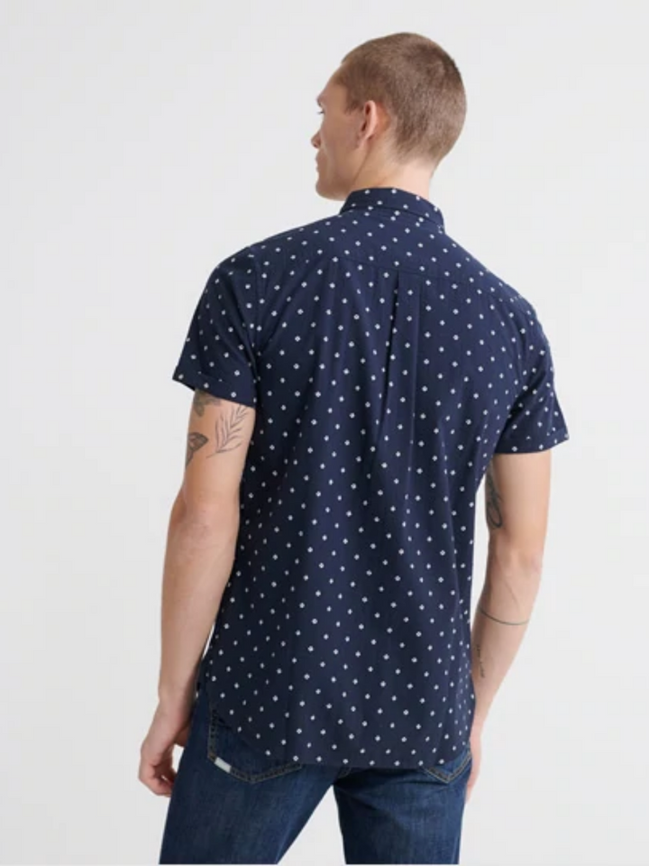 Marinblå kortärmad Superdry skjorta
