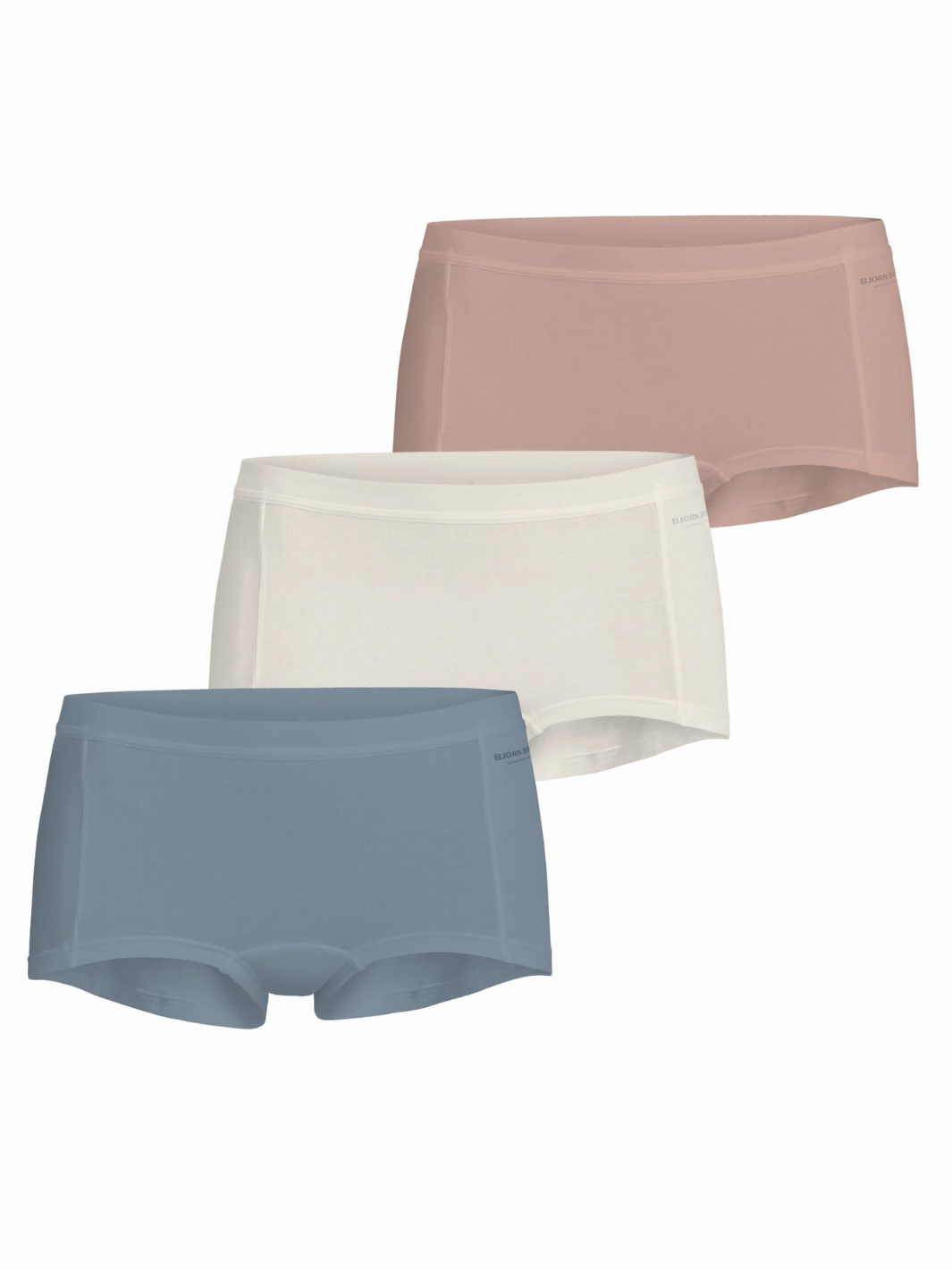 3-pack Björn Borg Core Mini Shorts Creme Blå Lyserød