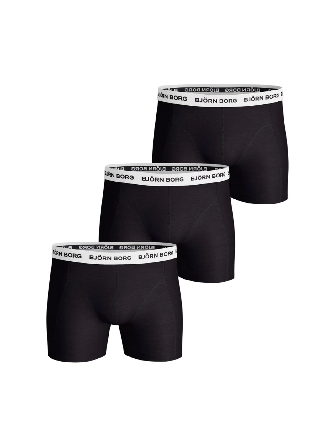 3-Pack Sort Björn Borg Basic Kontrast Boxer Shorts
