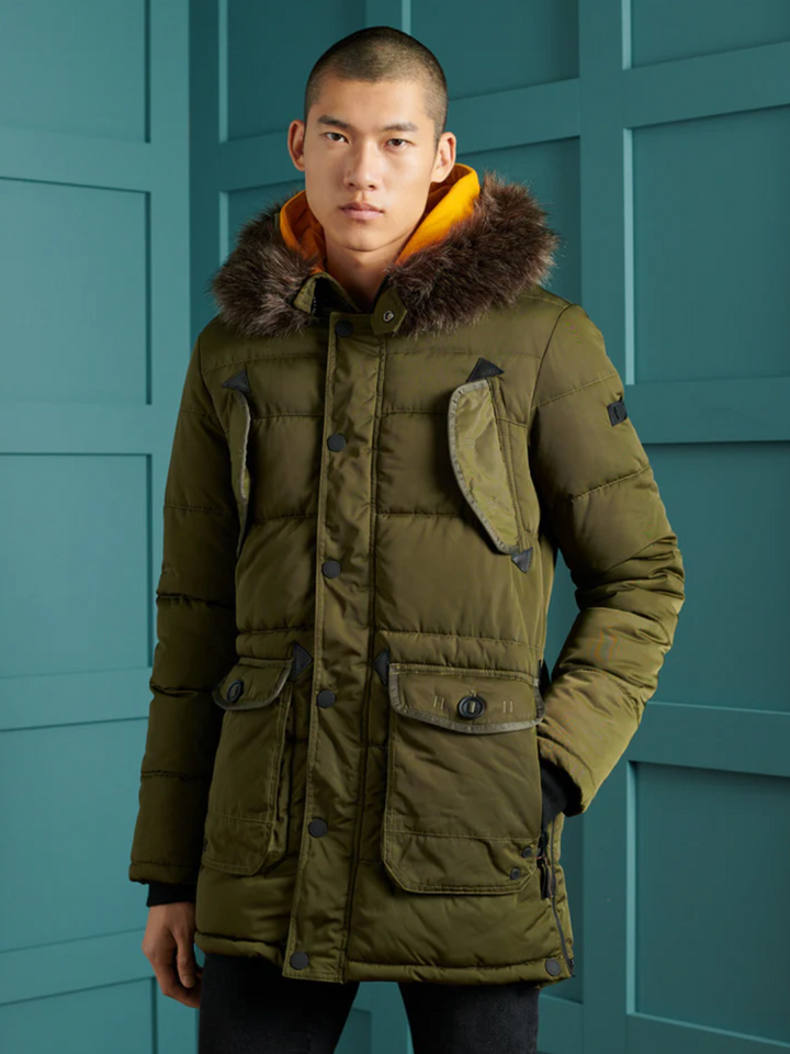 Armégrön Superdry Parka Vinterjacka för män
