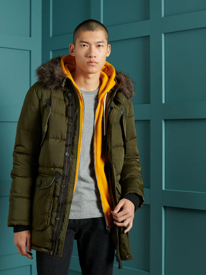 Armégrön Superdry Parka Vinterjacka för män