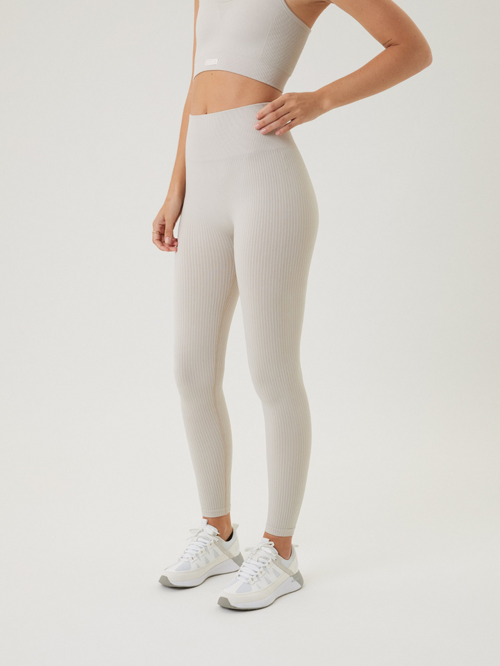 Beige Björn Borg High Waist Rib Tights