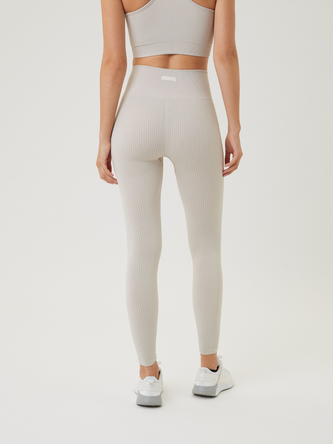 Beige Björn Borg High Waist Rib Tights