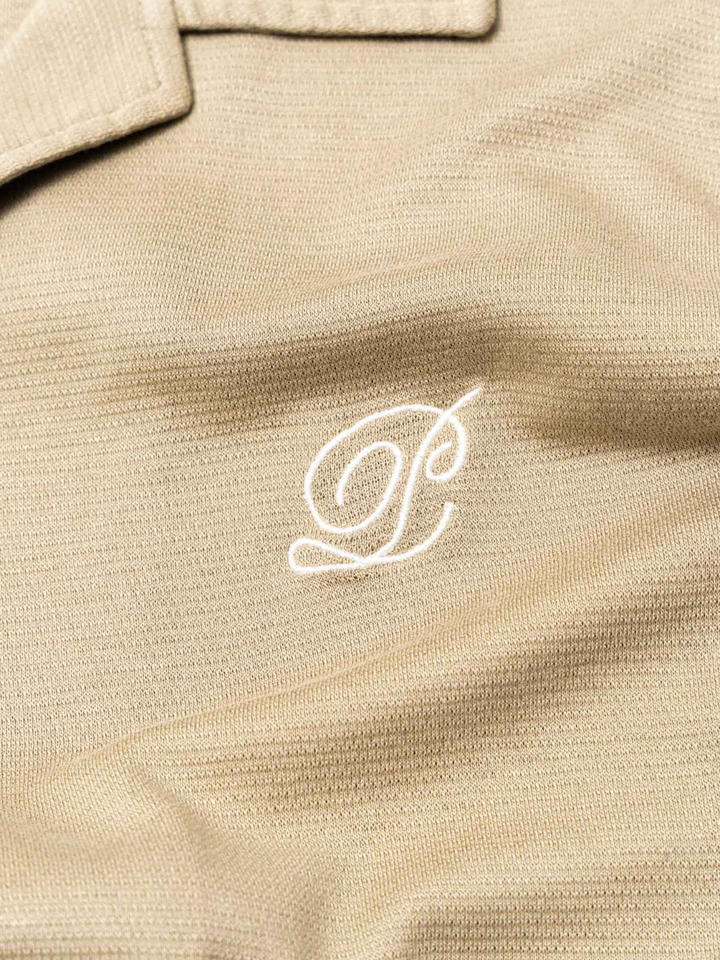 Beige Palapse Camp Collar herrskjorta