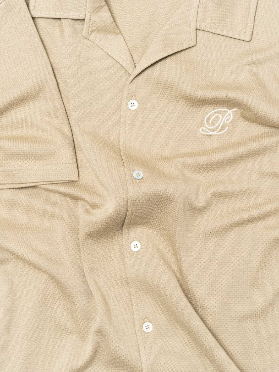 Beige Palapse Camp Collar herrskjorta