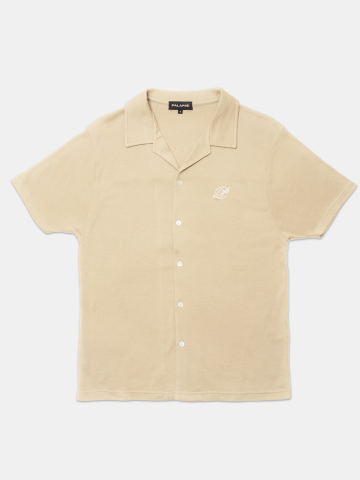 Beige Palapse Camp Collar herrskjorta