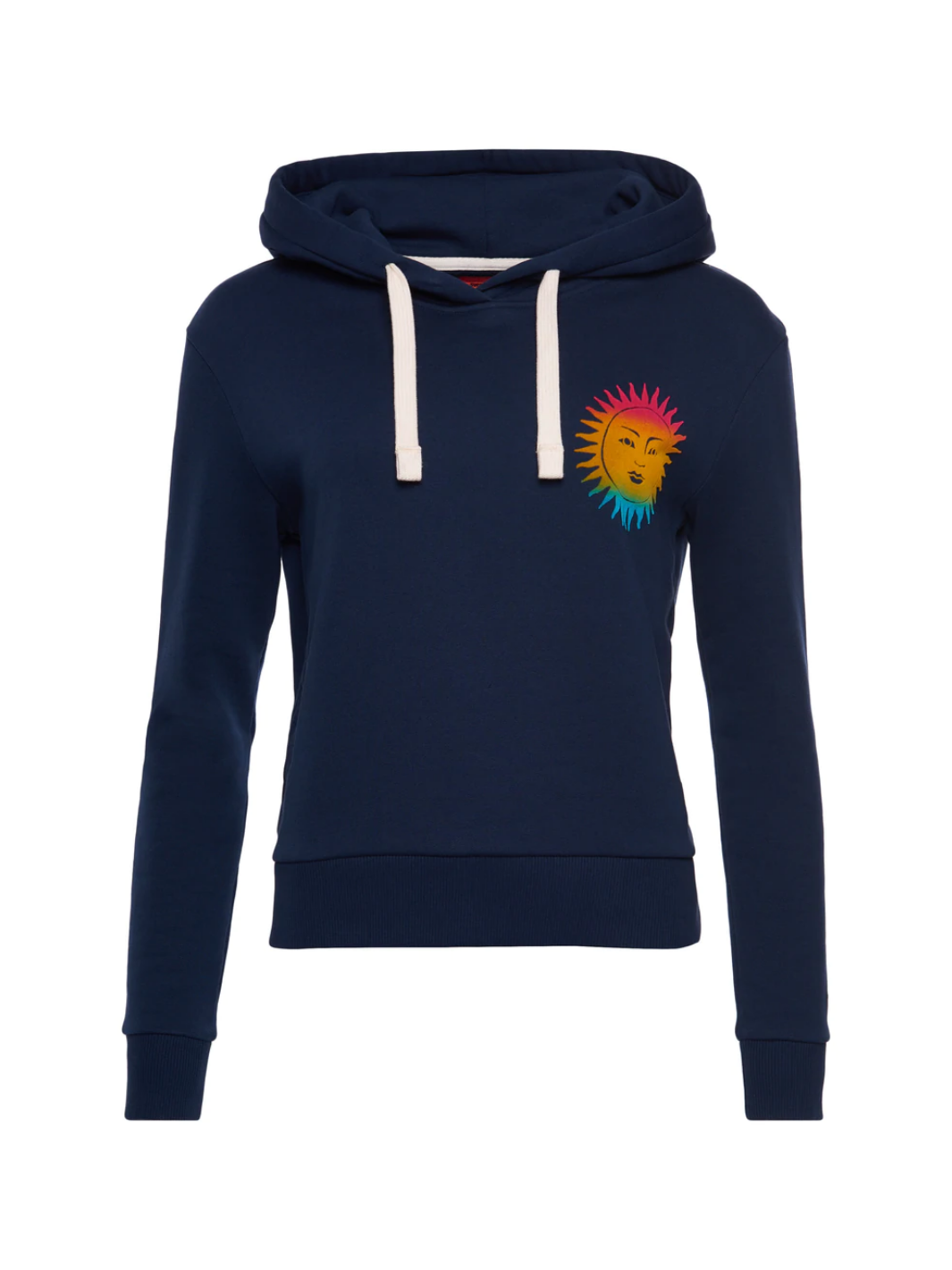 Marinblå Superdry Cali Surf Crop huvtröja för dam