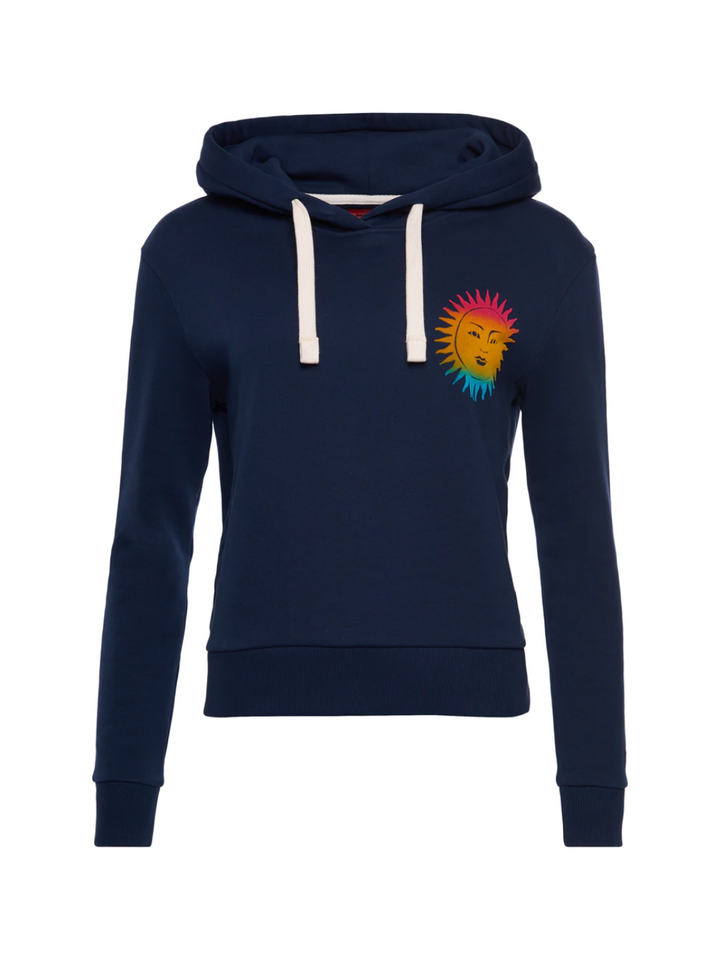 Marinblå Superdry Cali Surf Crop huvtröja för dam