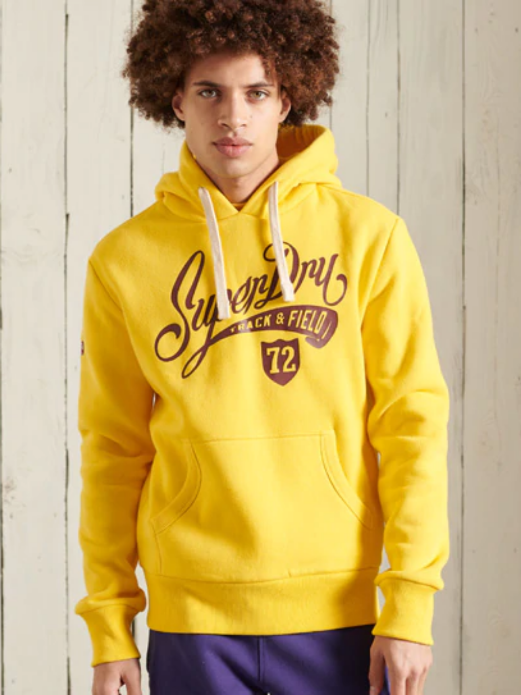 Gul Superdry Collegiate Graphic Luvtröja för män