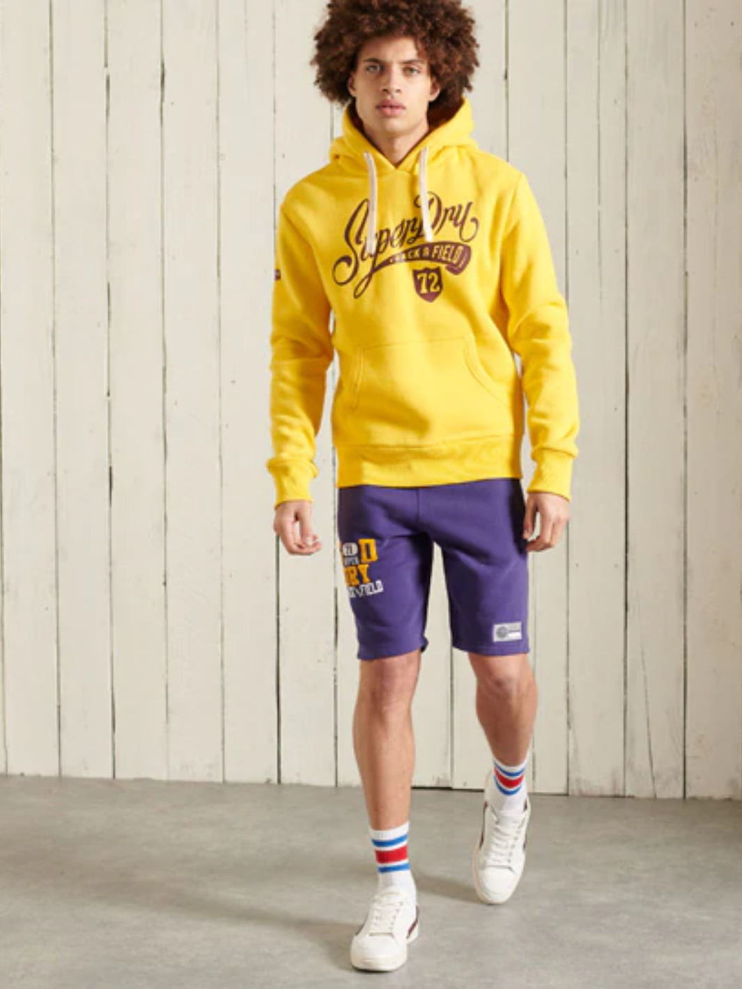 Gul Superdry Collegiate Graphic Luvtröja för män