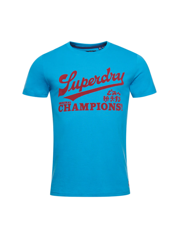 Blå Superdry Collegiate Grafisk T-shirt för män