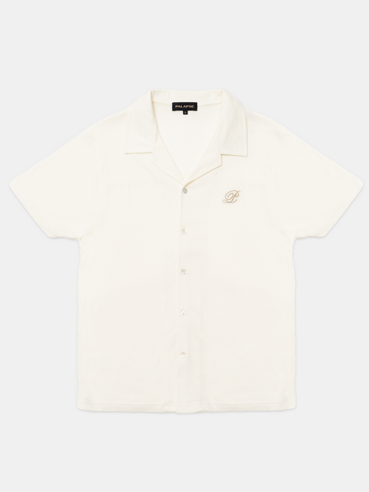 Krämfärgad Palapse Camp Collar herrskjorta